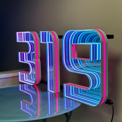 Custom Business Logo Sign LED Infinity Mirror Channel Letters & Numbers Storefront Neon Sign