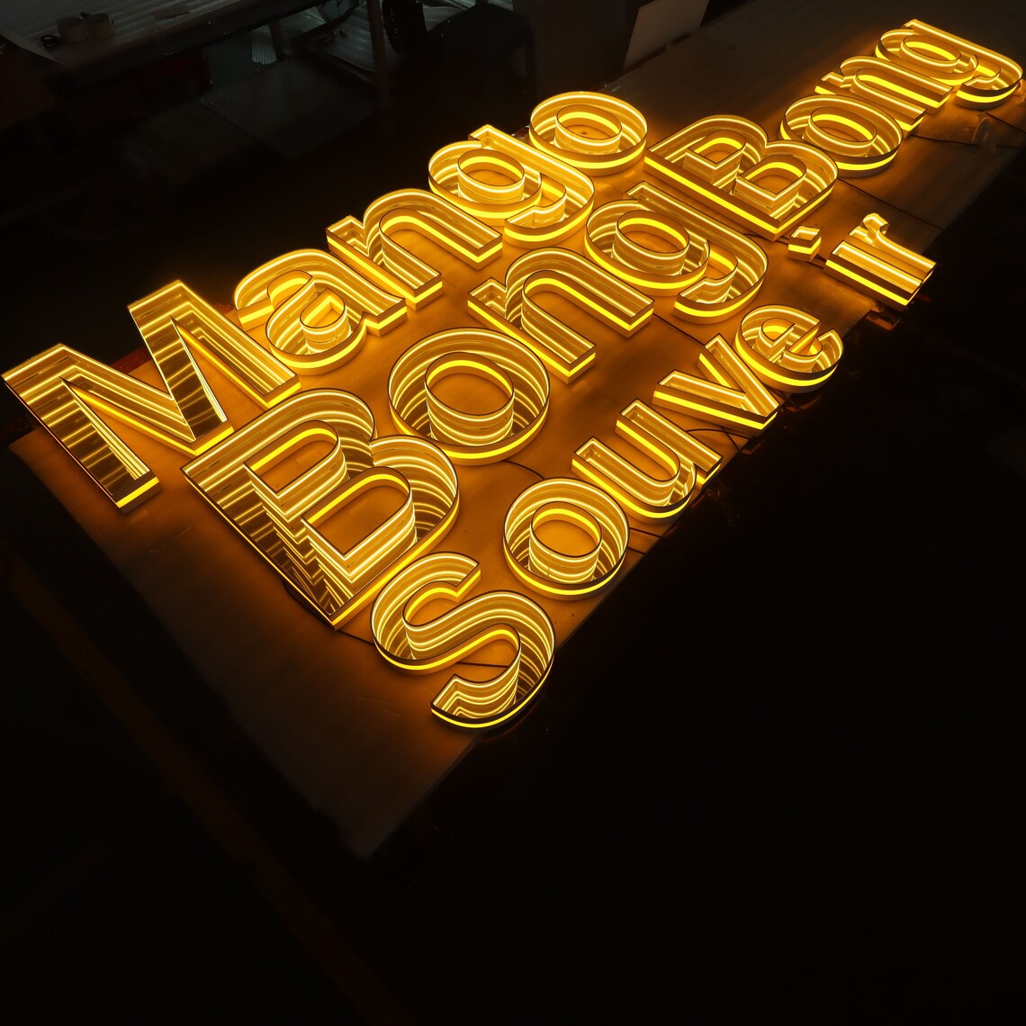 Custom Business Logo Sign LED Infinity Mirror Channel Letters & Numbers Storefront Neon Sign