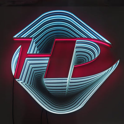 Infinity Mirror LED Track Channel Letters Custom Business Sign 3D Logo signage
