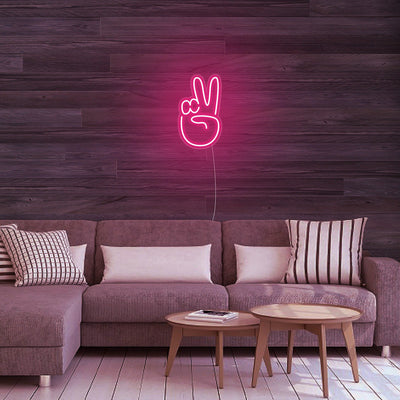 Mini Peace Finger LED Neon Signs Led Neon Lighting