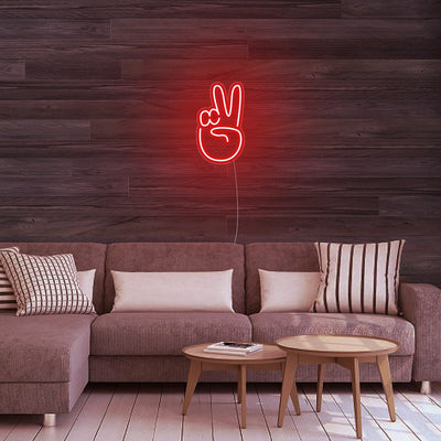 Mini Peace Finger LED Neon Signs Led Neon Lighting